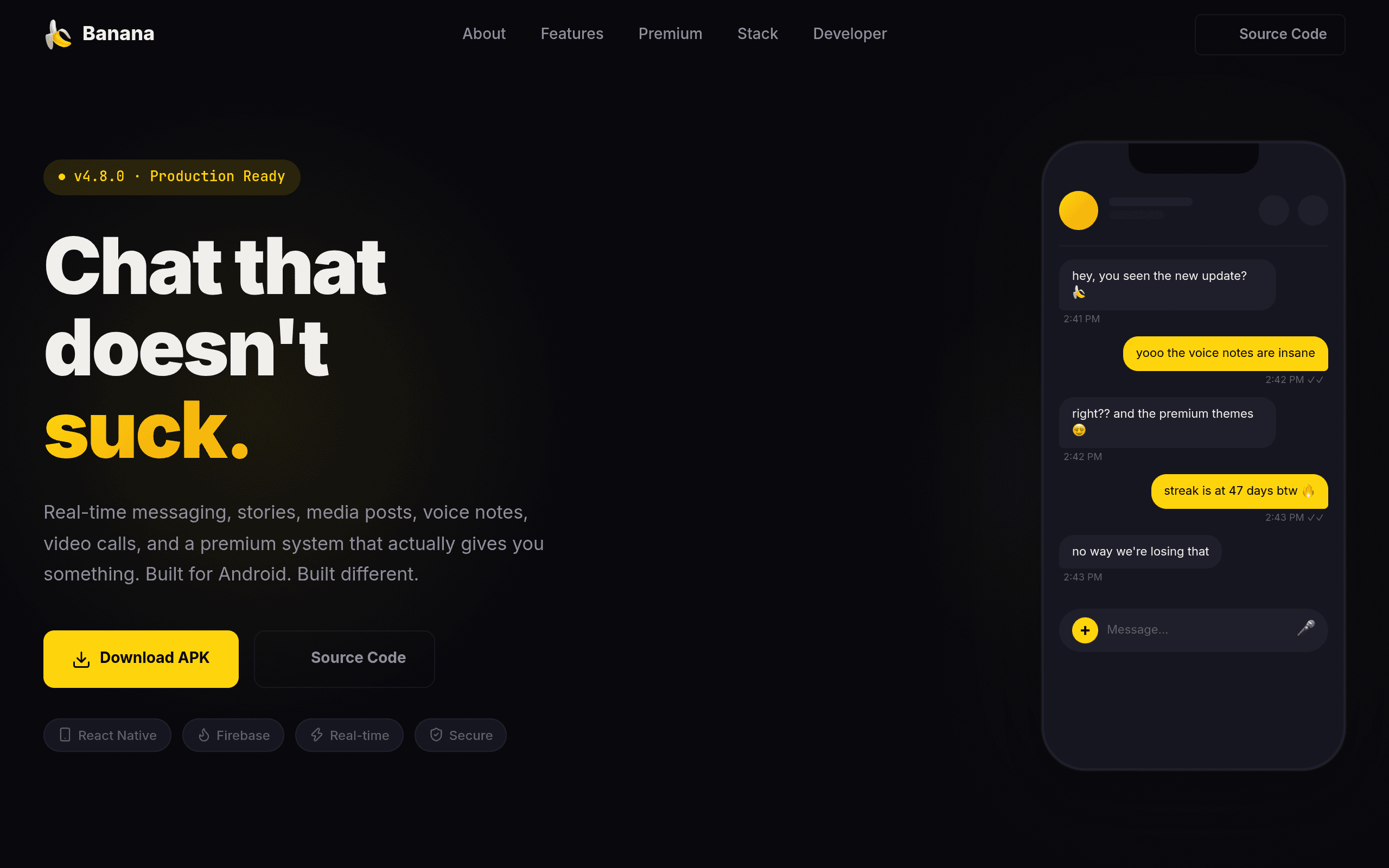 Banana Chat: A real-time chat platform: simple, fast and built for conversation.