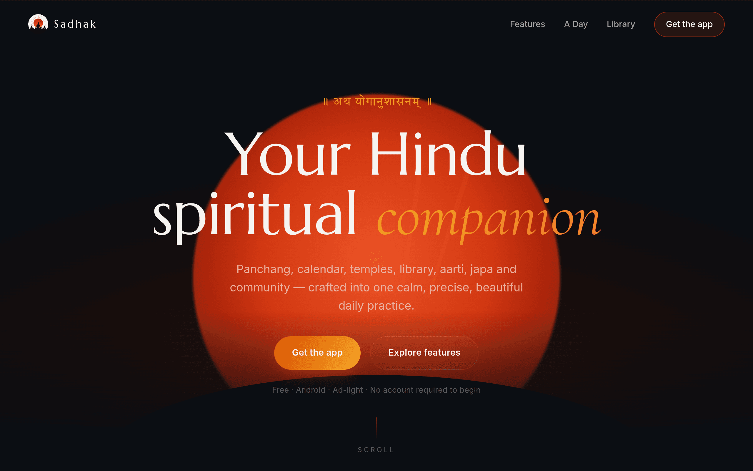 Sadhak: A spiritual companion: Panchang, temple finder, japa counter, library and community.