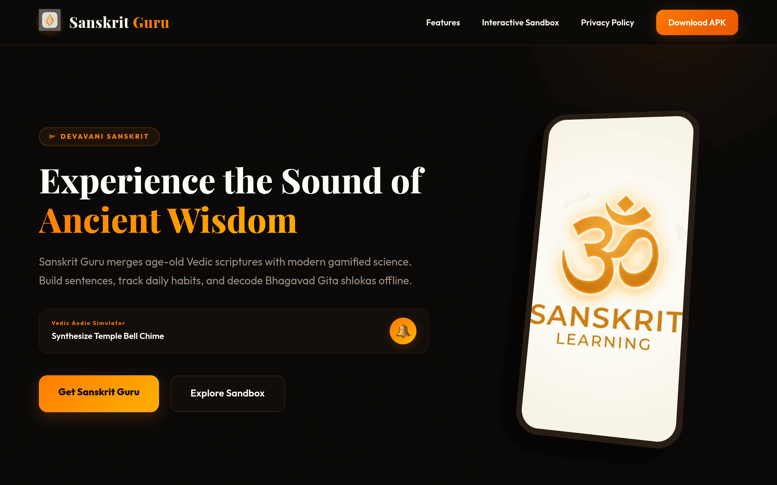 Sanskrit Guru: A gamified way to learn Sanskrit: build sentences and decode shlokas, even offline.